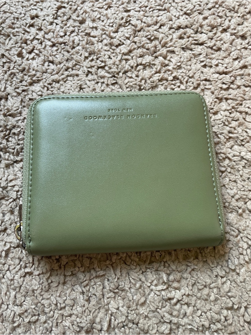 Brandon Blackwood Green Leather Zip-Around Wallet